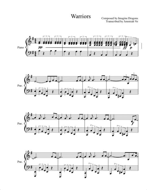 Imagine Dragons Warriors Sheet Music Downloads