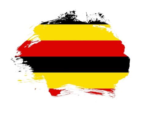 Premium Photo Uganda Flag Painted On Minimal Brush Stroke Background