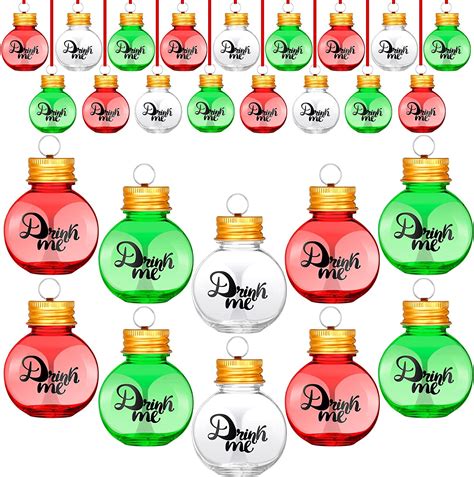 21 Pieces Christmas Booze Balls Xmas Fillable Booze Tree