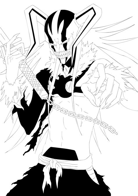 Ichigo Hollow Form Line Art by Ishiku5238 on DeviantArt