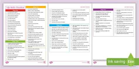 Functional Life Skills Checklist For EYLF Twinkl Twinkl