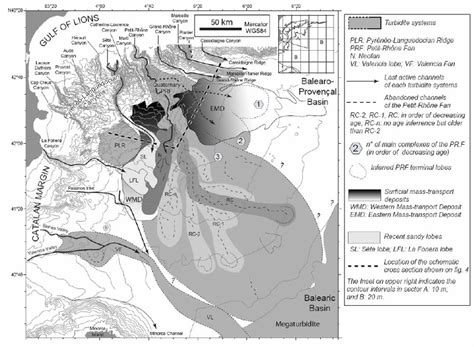 Synthetic map showing the main sedimentary systems in the northern... | Download Scientific Diagram