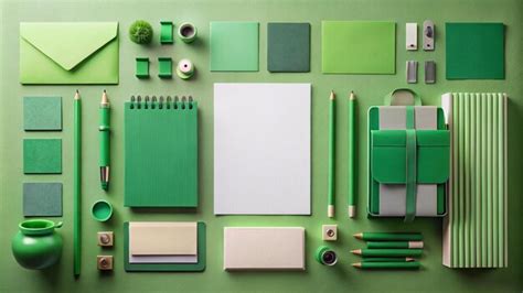 green wall    colored items including green