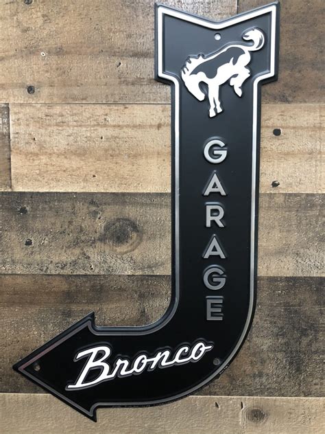 Ford Bronco Garage Arrow Tin Sign Garage Art