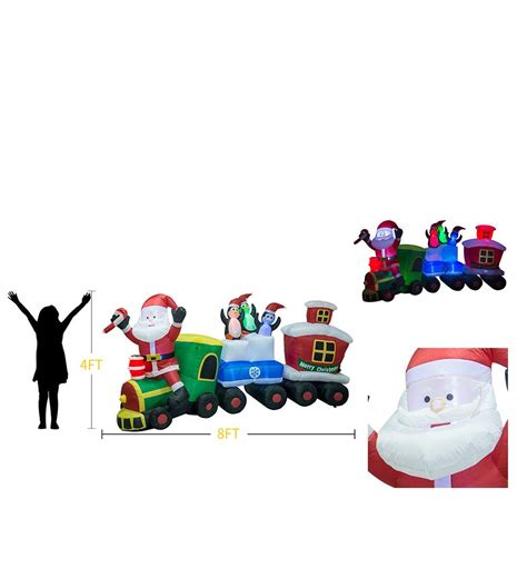 TRMESIA Christmas Inflatable Santa Train Decoration For Outdoor 8ft