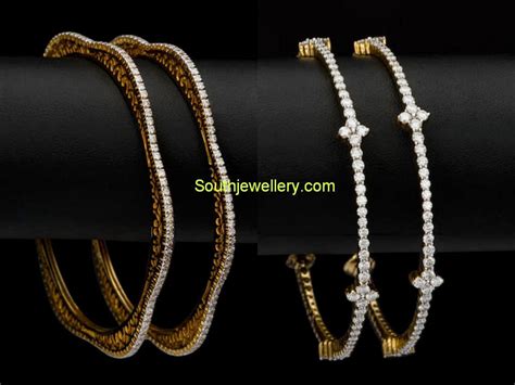 Sleek Diamond Bangles - Indian Jewellery Designs