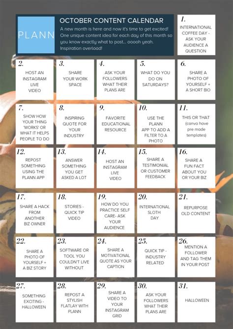 Boost Your Socials With Our Free October Social Media Calendar Social