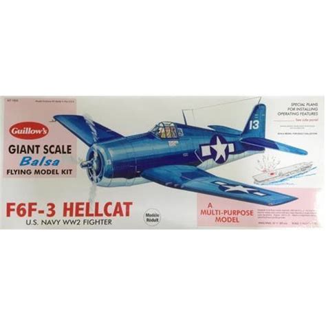 Guillows F6f 3 Hellcat Grumman 16th Scale Balsa Flying Model Kit Ebay