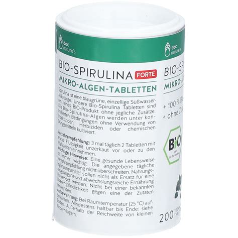 Doc Natures BIO SPIRULINA FORTE MIKRO ALGEN TABLETTEN 200 St Shop