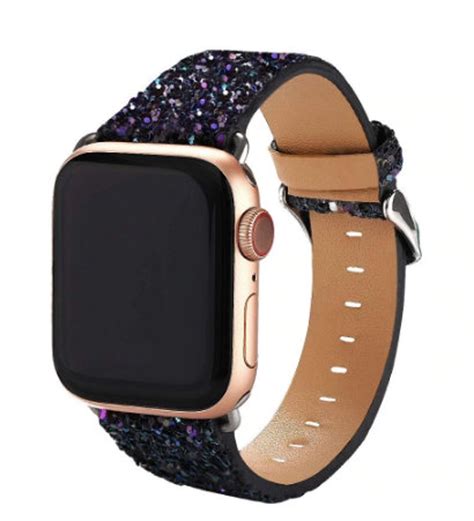 Apple Watch Band Correa De Brillo Brillante Mm Mm Etsy