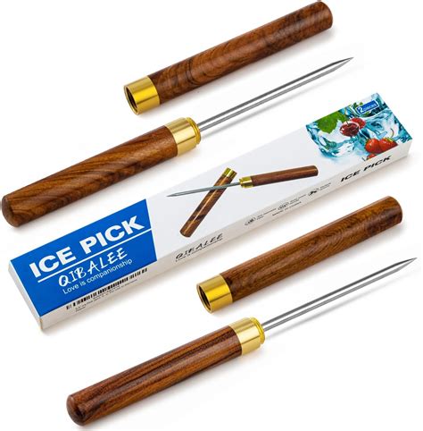 3 Pcs Ice Pick Ice Pick Tool With Wooden Handle And Safety