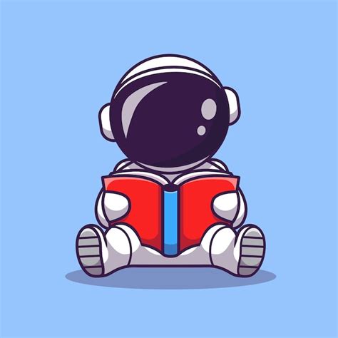 Premium Vector Cute Astronaut Reading Book Cartoon Vector Icon