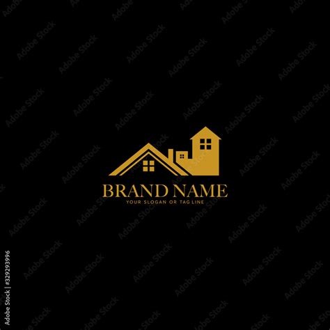 house design logo gold color vector Stock Vector | Adobe Stock