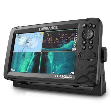 Lowrance Hook Reveal Tripleshot Row With Transducer And Chart Black