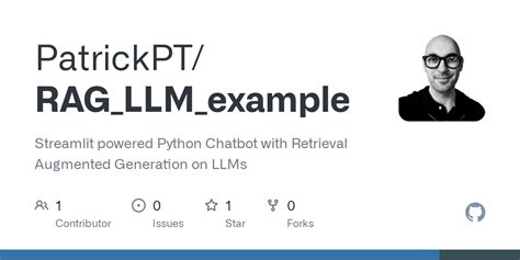 GitHub PatrickPT RAG LLM Example Streamlit Powered Python Chatbot