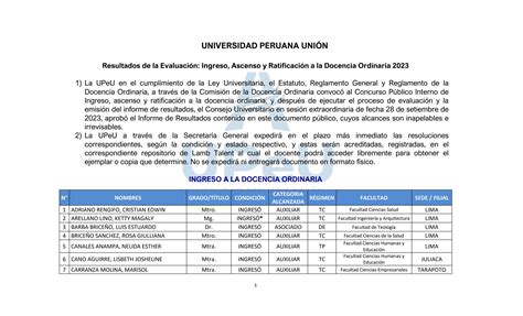 Resultados De La Evaluaci N Ingreso Ascenso Y Ratificaci N A La