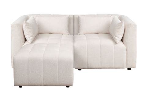 Essen Two Seat Corner Sofa – Cream Chenille