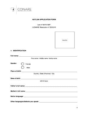 Asylum Application Form Fill And Sign Printable Template Online