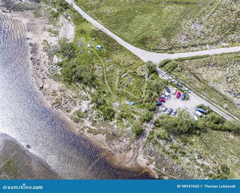 Aerial View Of The Wild Camping Area At Loch Etive Royalty-Free Stock Image | CartoonDealer.com ...