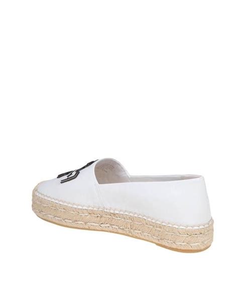 Tory Burch Ines Platform Espadrilles In Leather In White Lyst