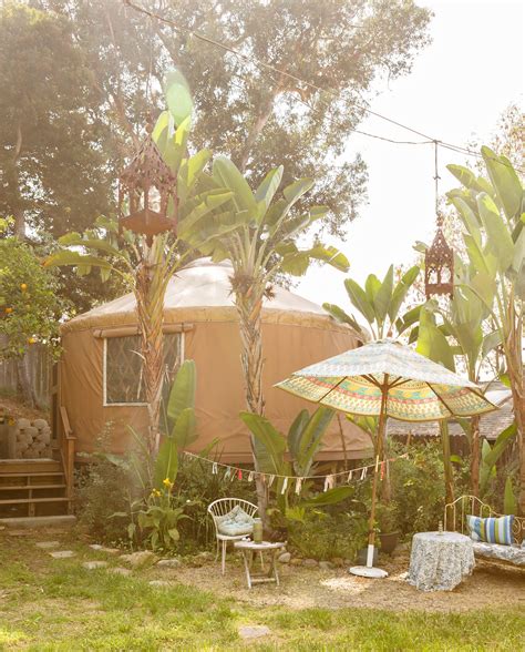Workspace Tour: A Boho Backyard Dream Office in a Yurt | Apartment Therapy