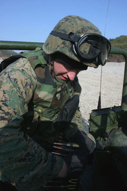 Us Marine Corps Usmc Lance Corporal Lcpl Orin Backlund A Machine Gunner Assigned To 2 3