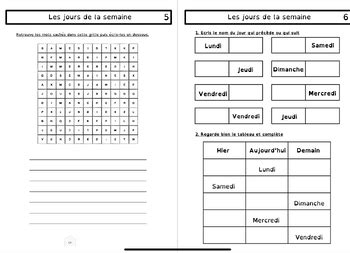 Exercices Jours De La Semaine Mois De Lann E By Mme Tatiana Tpt