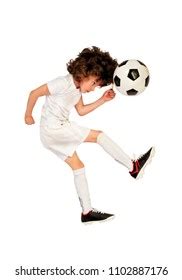 Professional Football Soccer Player Action Isolated Stock Photo