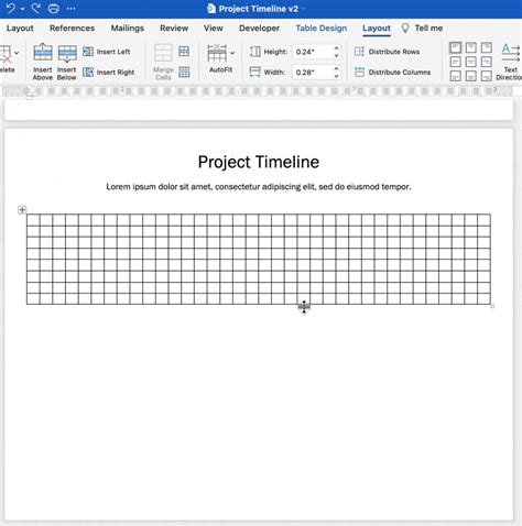 Project Timeline Template Microsoft Word