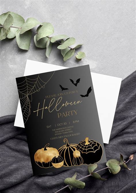 Editable Adult Halloween Party Invitation Printable Halloween Costume Party Invitation