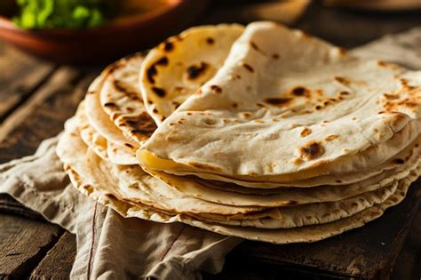 Premium Photo Homemade Roti Chapati On Table