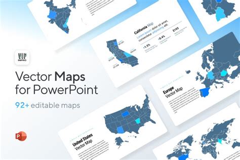 Vector Maps for PowerPoint Template: editable country, continent ...