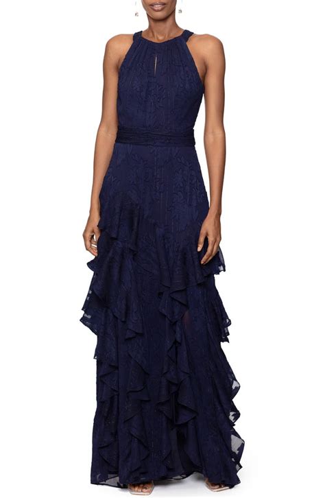 Xscape Evenings Ruffle Metallic Gown Nordstrom