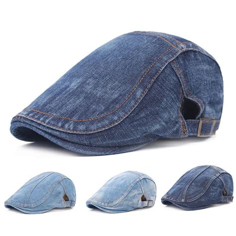 B Rets En Denim D Lav Pour Hommes Et Femmes Chapeau D Artiste Bec De