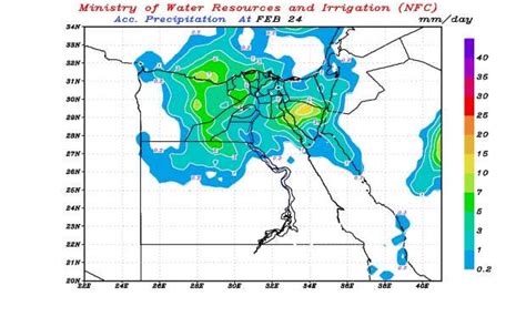 خريطة سقوط الأمطار في مصر والتنبؤ بالفيضان لـ الطلاب تقلوا لبسكم