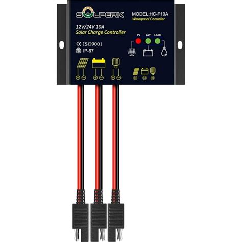 Solperk 10a Solar Charge Controller Waterproof Solar Panel Controller 12v 24v Pwm Solar Panel