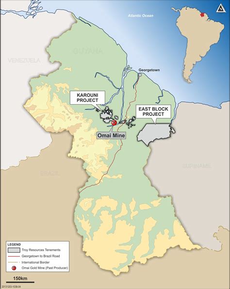 Map Of Guyana Showing Mineral Resources Beulah Sallyann