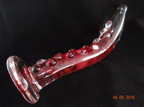 Medium Thin Twisted Red Curved Standing Tentacle Dildo By Ttamage