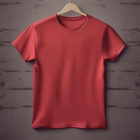 Mockup Ropa Camiseta Roja En Blanco Foto Premium