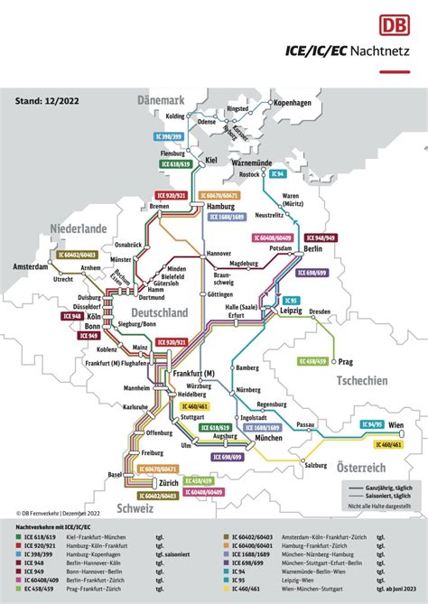 Deutsche Bahn Db Das Nachtzug Streckennetz