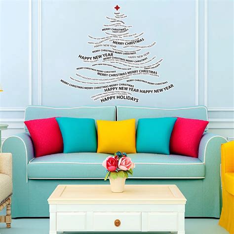 Christmas Tree Text Wall Decal - Holiday Wall and Windoe Decals ...