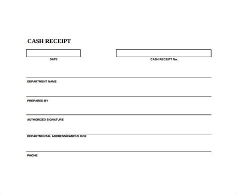 Simple Cash Receipt ~ Excel Templates