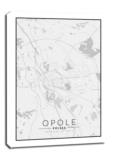 Opole mapa czarno biała obraz na płótnie 61x91 5 cm Galeria Plakatu