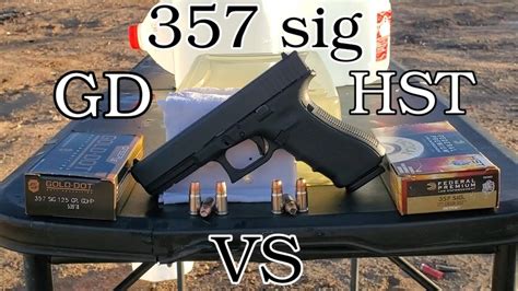 357 Sig Speer Gold Dot Vs Federal Hst In Ballistics Gel Youtube