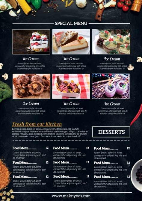 Restaurant Main Course Food Menu Flyer Template Postermywall