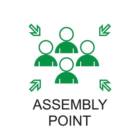 Emergency Evacuation Assembly Point Sign Gathering Point Signboard Vector Illustration