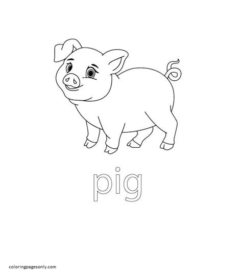 Farm Animal Coloring Pages Pig