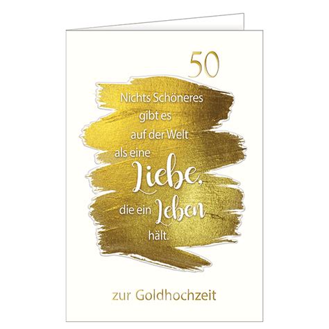 Goldhochzeitskarte mit Goldfolienprägung Hier klicken