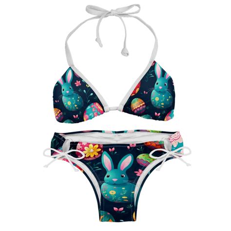 Easter Swim Wear Detachable Sponge Adjustable Strap Bikini Set Two Pack