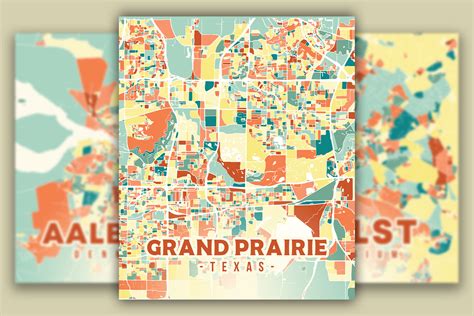 Grand Prairie Colorful Map Graphic by Poster Boutique · Creative Fabrica